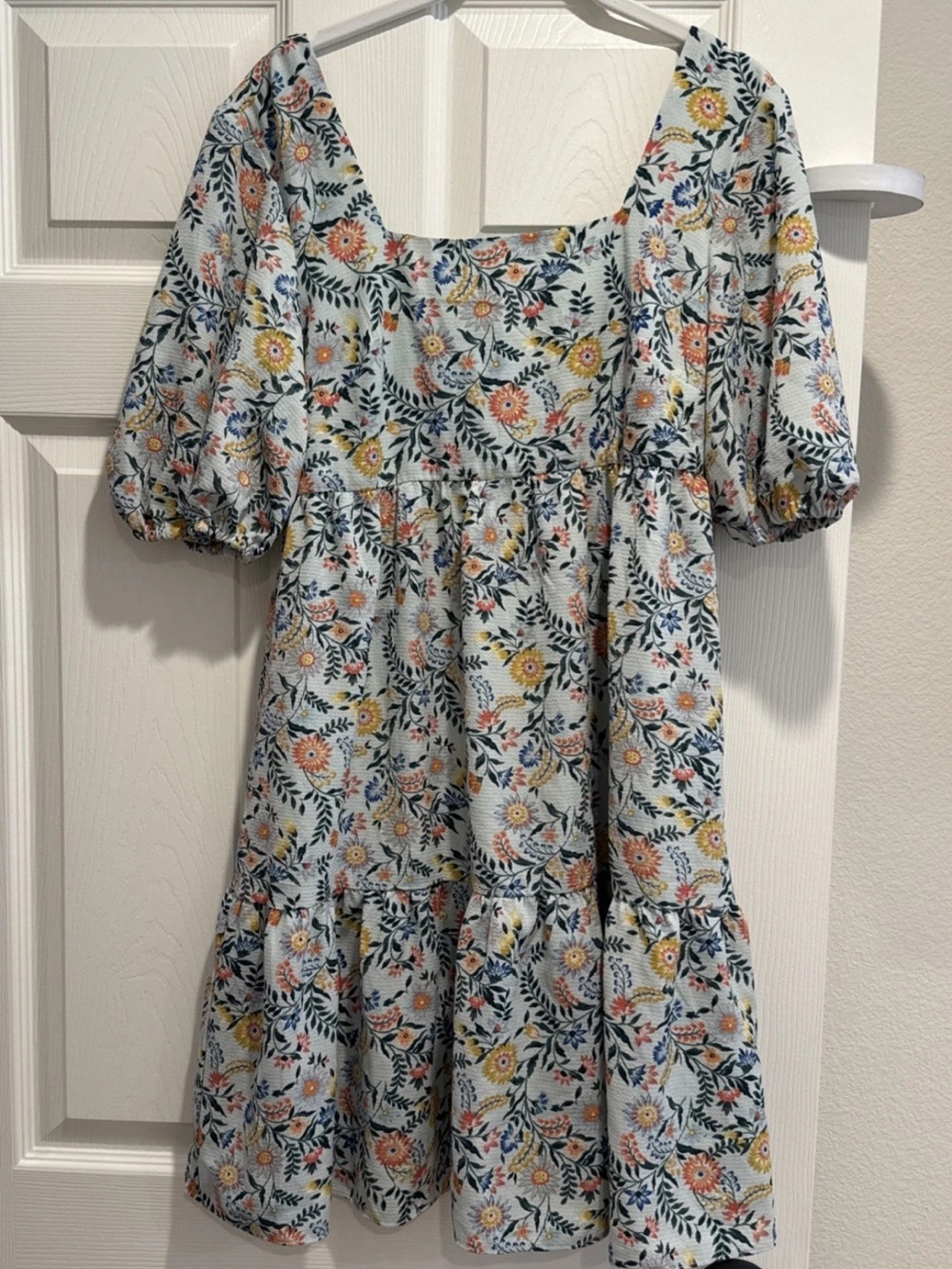 BCBGeneration White Mini Dress with Yellow & Pink Floral Print